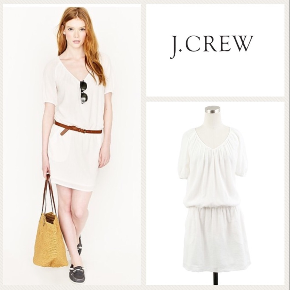 LIKE NEW J. Crew whisper gauze siesta dress ivory